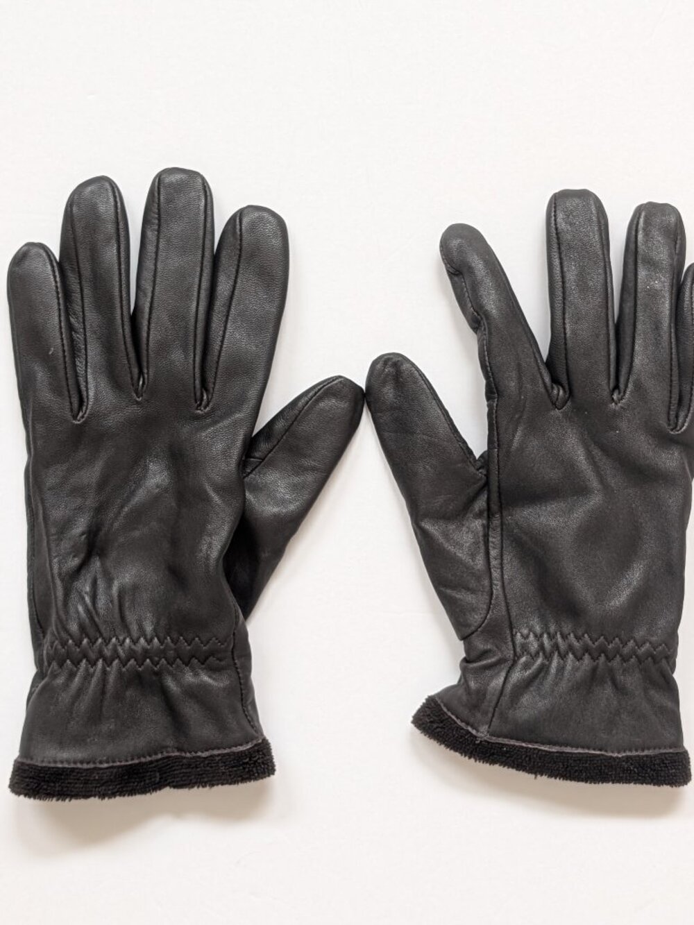 Altare Genuine Leather Winter Wrist Gloves Women's size Large Brown soft lining